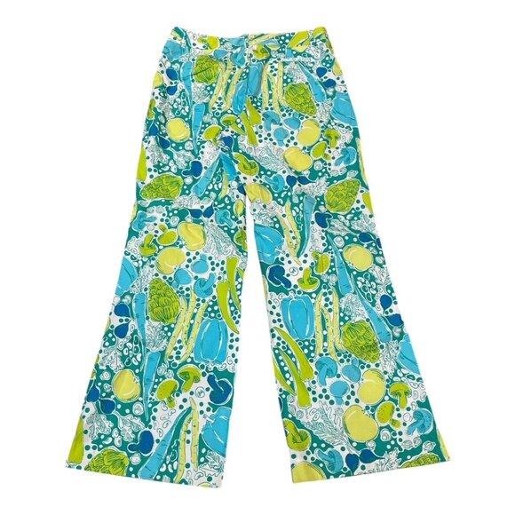 NWT Rare Lilly Pulitzer Wide Leg Pants Vegetables Gardening Era Cottagecore Sz 6 - Picture 4 of 4